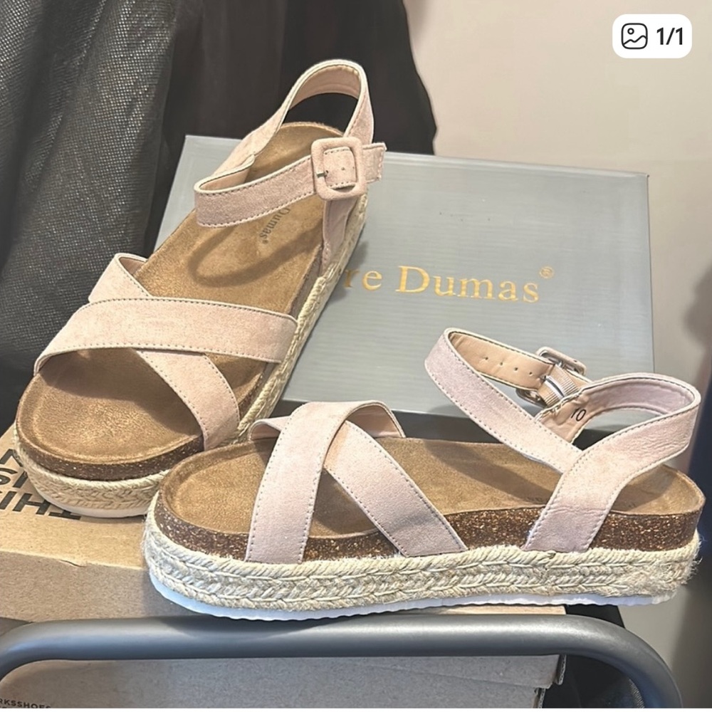 Pierre Dumas Nude Espadrille Sandals